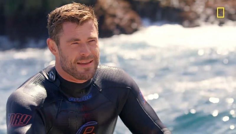 Thor turning Aquaman for Shark Beach with Chris Hemsworth (Image via Rotten Tomatoes)