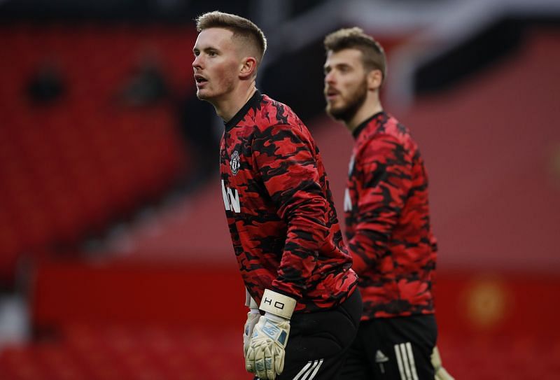 Dean Henderson and David de Gea in training