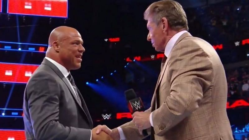 Kurt Angle and Vince McMahon in WWE
