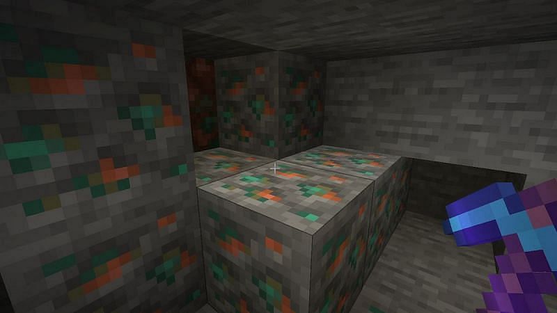 Copper ore in Minecraft. Image via Sportskeeda