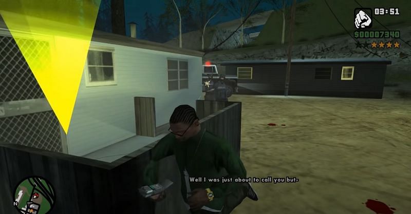 CJ, moments before dying on the mission, King in Exile (Image via Real KeV3n)