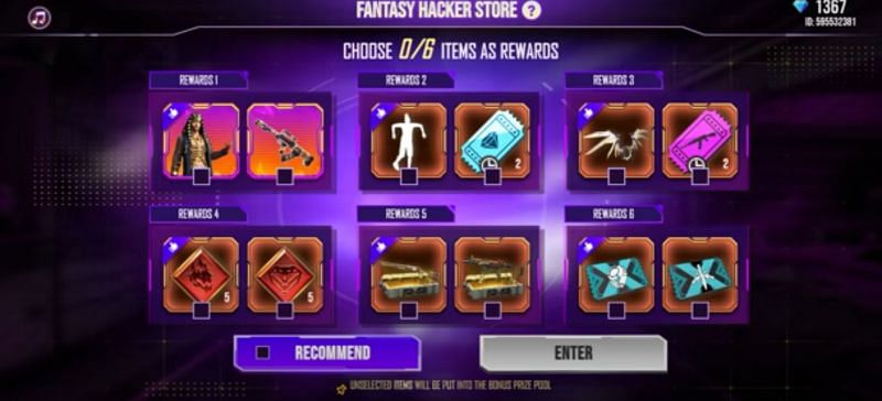 Garena Free Fire - Fantasy Hacker Store from 19th to 25th July 2021