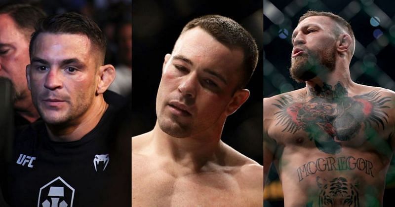 Dustin Poirier (left), Colby Covington (center) &amp; Conor McGregor (right)