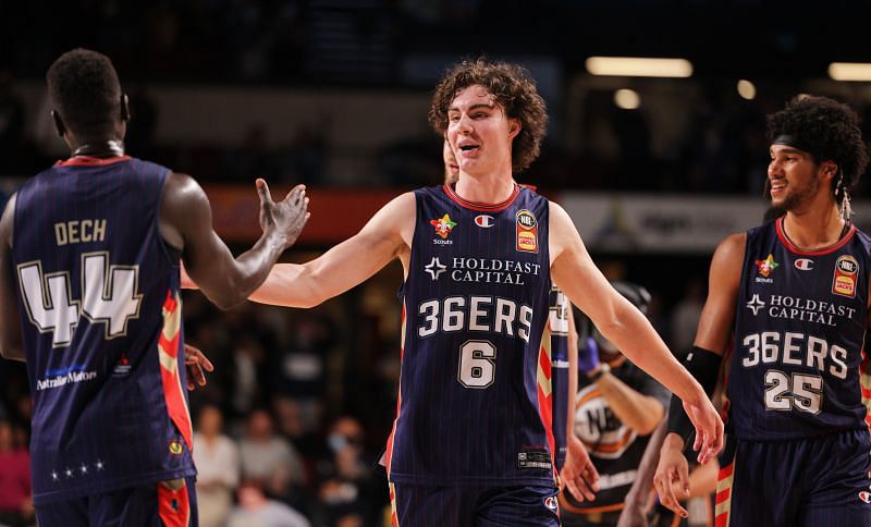 Josh Giddey (#6) of the Adelaide 36ers is expected to go around 15th in the 2021 NBA Draft
