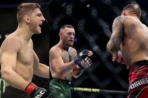 Dan Hooker (L) commented on the possibility of Conor McGregor vs Dusitn Poirier 4