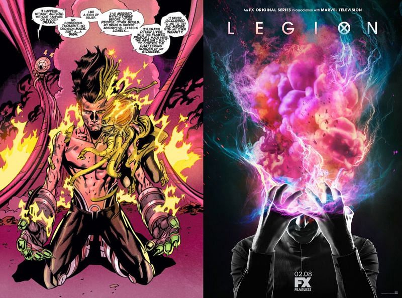 Legion in comics and FX&rsquo;s show (Image via Marvel / FX)
