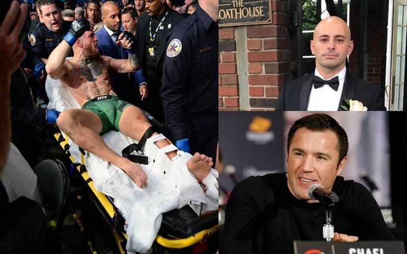 Conor McGregor (left); Dr. David Abbasi (top right); Chael Sonnen (bottom right)