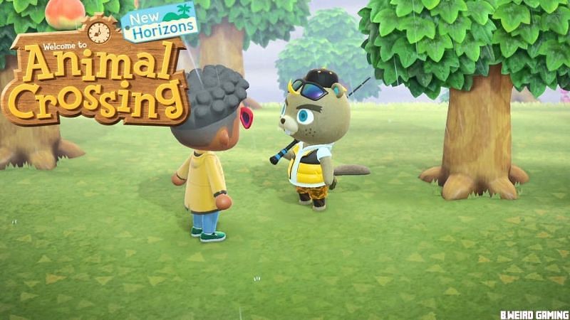 Redeeming fishing tourney rewards from C.J. in Animal Crossing: New Horizons (Image via B.Weird Gaming)
