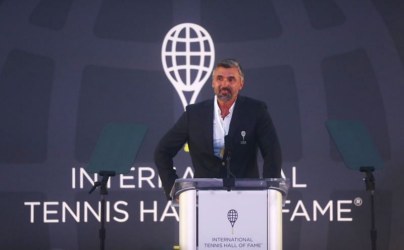 Goran Ivanisevic giving his Hall of Fame speech