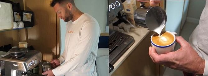 [Watch] Andrew Tye prepares coffee for his Australian teammates in his 'hotel cafe' while having some fun banter