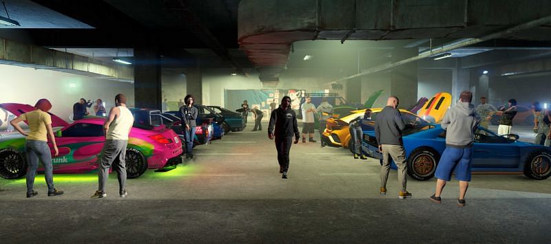 The LS Car Meet warehouse in GTA Online (Image via Rockstar Games)