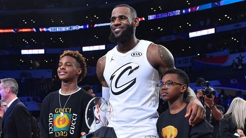 LeBron James with his sons