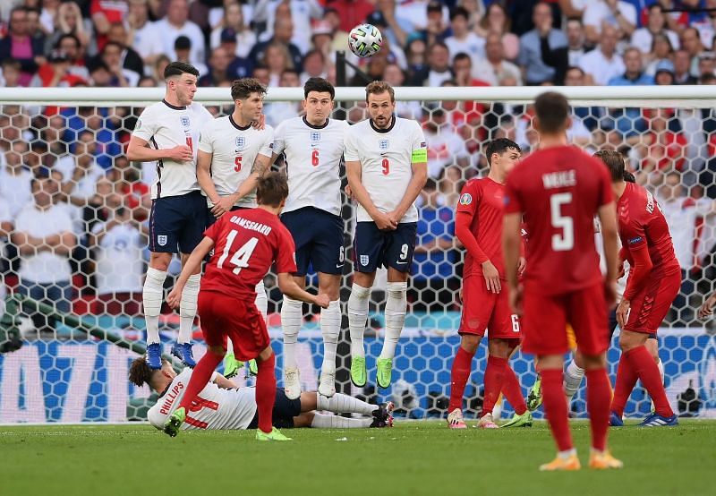 Damsgaard put Denmark in front with a cracking free-kick.