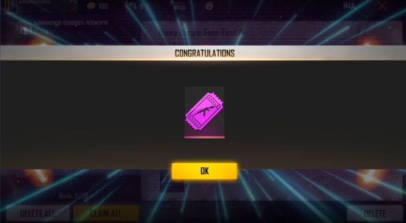 1x Weapon Royale Voucher is the reward from this code
