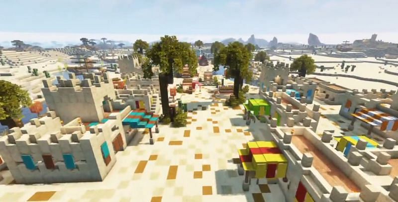 An image of a completely revamped desert village (Image via u/ZayPeterz on Reddit)