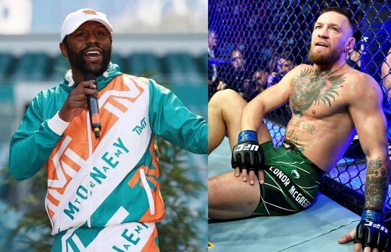 Floyd Mayweather (left); Conor McGregor (right)