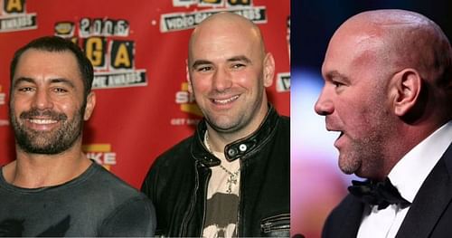 Dana White with UFC commentator Joe Rogan