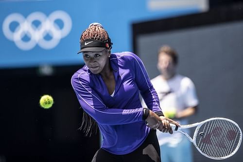 Naomi Osaka during a practice session ahead of the Tokyo Olympics