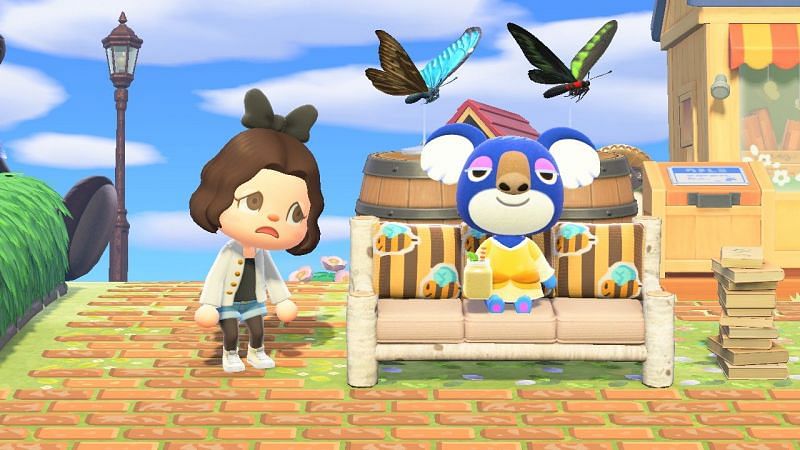 Yuka with a player in Animal Crossing: New Horizons (Image via Christian Schnell)