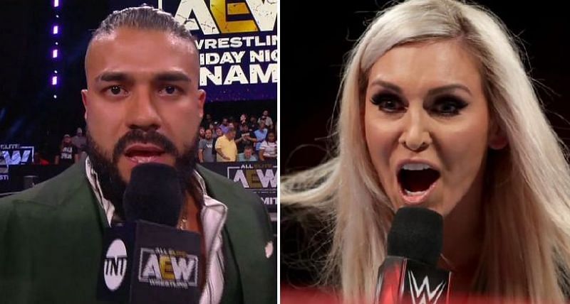 Andrade and Charlotte Flair