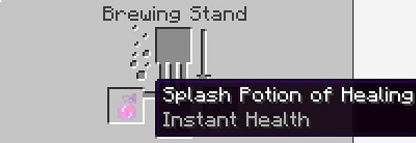 An image of a splash potion of healing being brewed (Image via Minecraft)