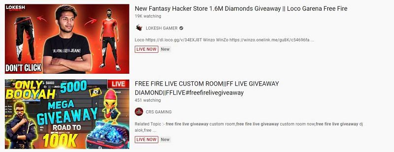 Giveaways (Image via YouTube)