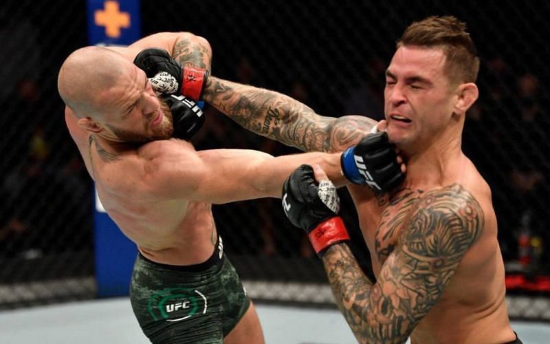 Conor McGregor (left); Dustin Poirier (right)