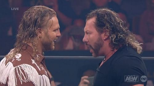 Hangman Page confronting Kenny Omega!