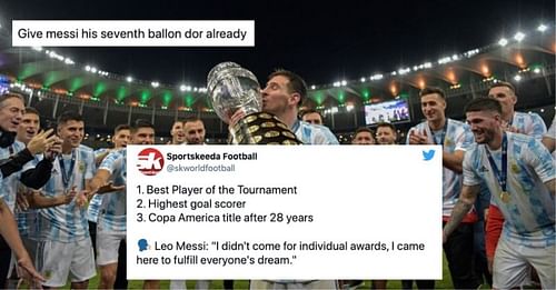 Lionel Messi finally claimed an international trophy as Argentina beat Brazil 1-0 in the Copa America final