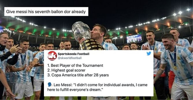 Twitter erupts as Lionel Messi's Argentina win Copa America 2021 final against Brazil
