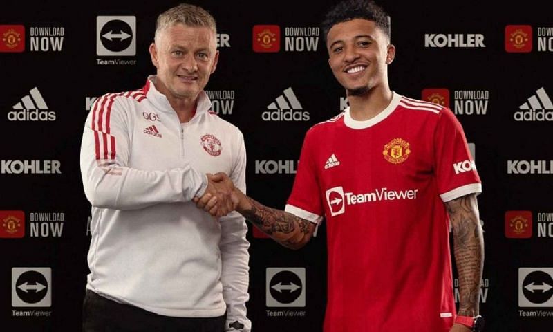 Jadon Sancho (right) is destined for great things at Manchester United.