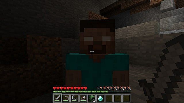Herobrine will sometimes stalk players in-game while playing on their servers (Image via Planet Minecraft)