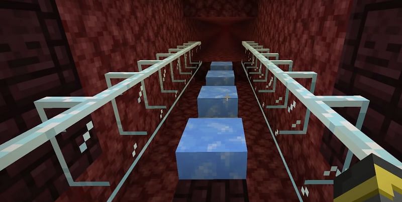 A Nether ice highway (Image via wattles on YouTube)