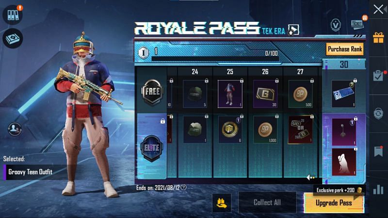 Groovy Teen Outfit is a part of the new BGMI Royale Pass (Image via Battlegrounds Mobile India)