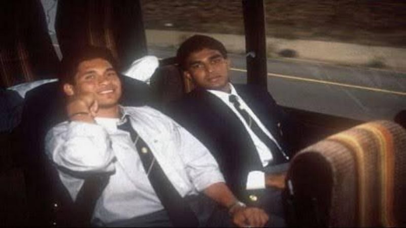 Sachin Tendulkar and Sanjay Manjrekar. Pic: Sanjay Manjrekar/ Twitter