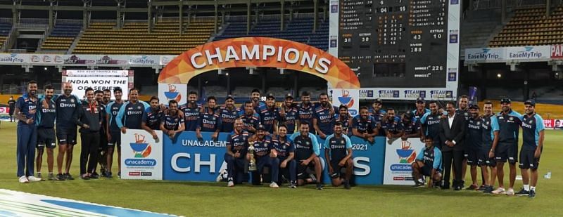 India registered their ninth successive bilateral ODI series win over Sri Lanka [Credits: BCCI]