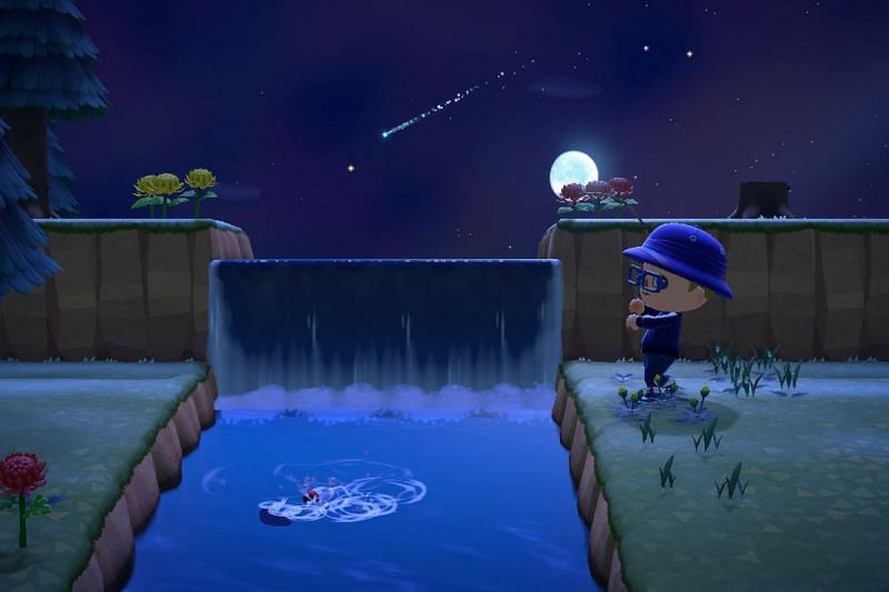 Shooting star time in Animal Crossing: New Horizons (Image via Polygon)