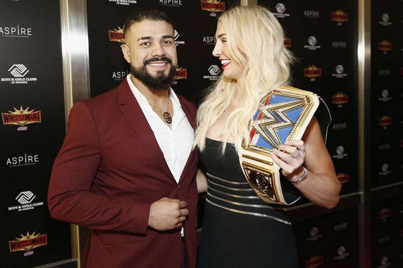 WWE Superstar Charlotte Flair and her fianc&eacute;, Andrade