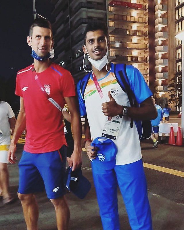 Novak Djokvic with M Shreeshankar