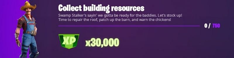 &quot;Collect building resources&quot; Fortnite Week 8 Epic challenge (Image via HYPEX/Twitter)