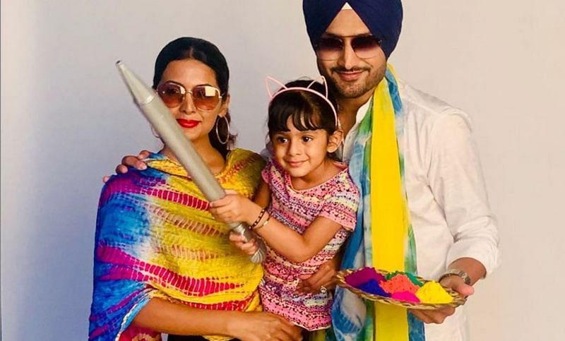 Harbhajan Singh with his family