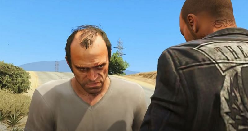Moments before Trevor kills Johnny in GTA 5 (Image via HAcoreRD)