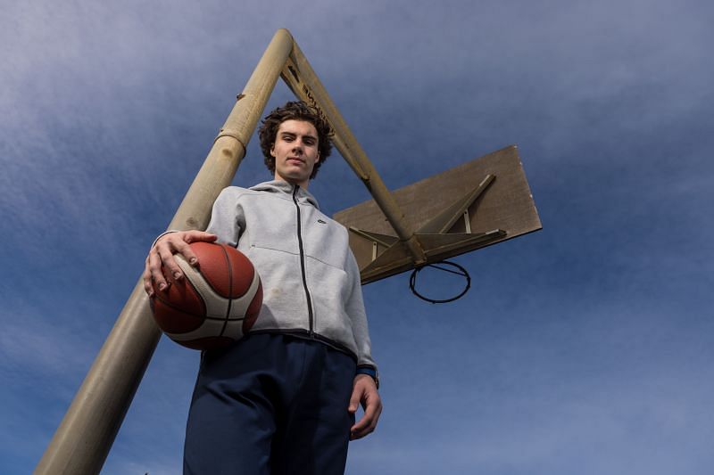 Josh Giddey poses during a portrait session in Brighton on May 23, 2021 in Adelaide, Australia.