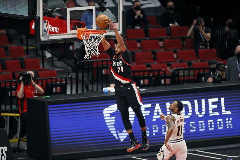 Norman Powell flies in for the dunk in this year&#039;s playoffs