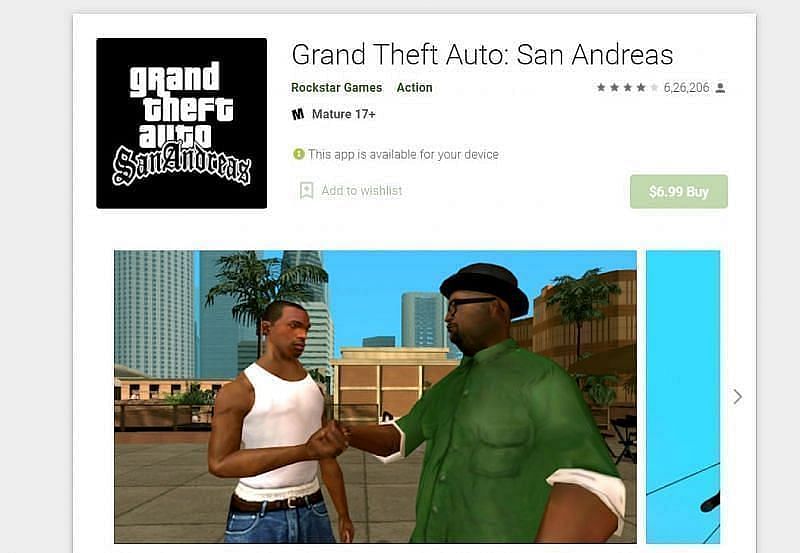 Players can enjoy GTA San Andreas on mobile gaming devices