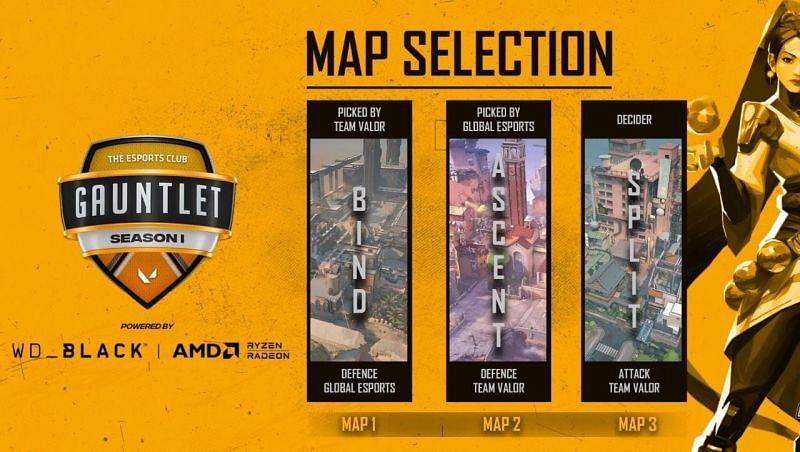 Global Esports vs Team Valor Selected Maps (Image via YouTube/The Esports Club)