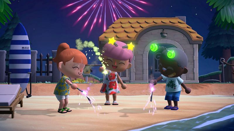 Fireworks in Animal Crossing (Image via Animal Crossing World)