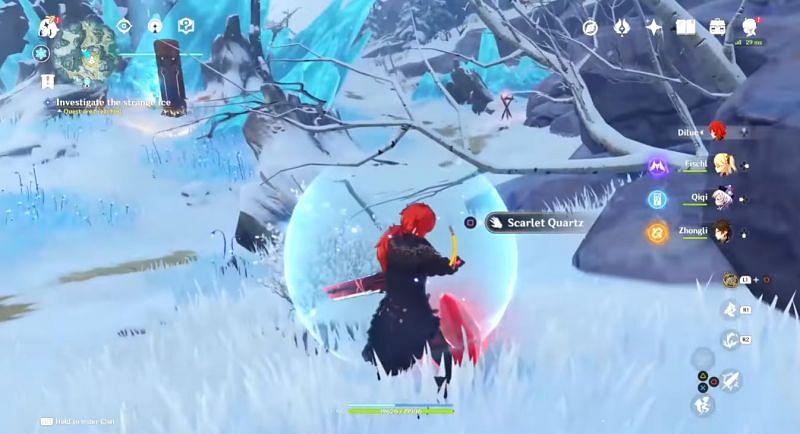 Scarlet Quartz 1 near the teleport waypoint (Image via Gamers Heroes, Youtube)