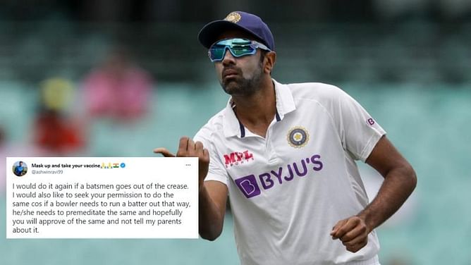 "Hopefully you will not tell my parents" - Ravichandran Ashwin brutally trolls fan for bringing up controversial run-out