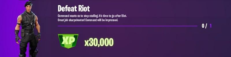 &quot;Defeat Riot&quot; Fortnite week 7 Epic challenge (Image via HYPEX/Twitter)